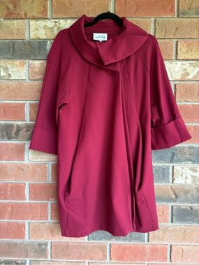 Joseph Ribkoff - cowlneck Jacket Poncho in wine colour